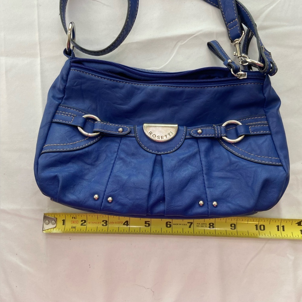 Rosetti Blue and Silver Crossbody Bag with Decorative Stitching - Picture 7 of 8